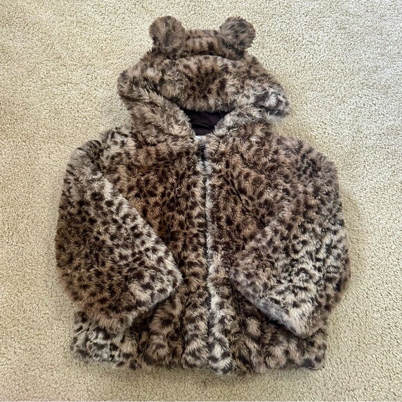 Liv & Lottie Leopard Print Faux Fur Coat - Picture 2 of 5